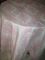 Beautiful vintage pink-white baroque patterned damask duvet cover