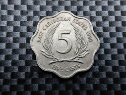 Kelet Karibi Államok 5 cent, 1986