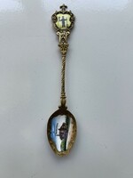 Brass fire enamel decorated spoon for collectors.