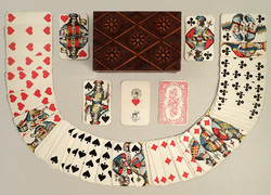 Rare vintage antique piatnik trademark card stamp tarok card divination card seed card wooden box