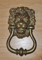 Copper lion door knocker