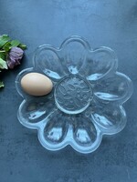 Old pressed glass serving eggs