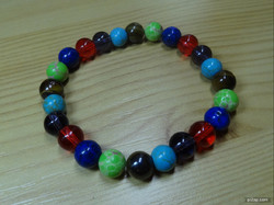 The effect of several types of minerals in one bracelet, made of 8 mm beads, for an 18-19 cm wrist.