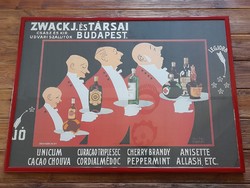 Zwack J. és Társai Budapest nagyméretű plakát kertben, Unicum, 75 x 103 cm reprint