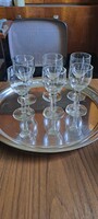 Set of 6 small stemmed drink glasses
