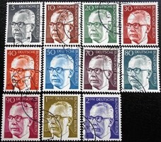 BB39-70p / Németország - Berlin 1970 Dr. Gustav Heinemann I. bélyegsor pecsételt