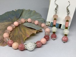 Mineral bracelet and earring set in the spirit of 