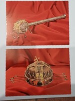 Hungarian crown coronation scepter 2 postcards