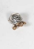 Silver miniature turtle with gold details
