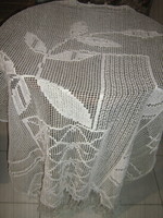 Gyönyörű antik fehér horgolt csipke függöny