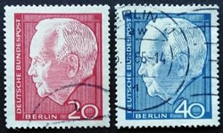 BB234-5p / Németország - Berlin 1964 Heinriech Lübke I. bélyegsor pecsételt