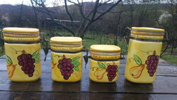 Hand-painted porcelain kitchen containers