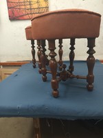 German pewter seat with turned legs