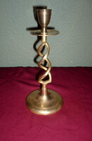 Copper candle holder, 19.5 cm. Indian copper ornament with twisted body