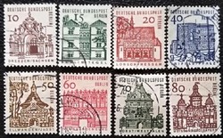 BB242-9p / Németország - Berlin 1964 Épületek bélyegsor pecsételt