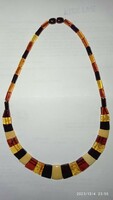 Casual amber necklace, collie, women's jewelry