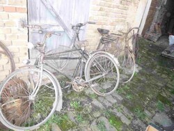Old bicycles, bicycles and their parts
