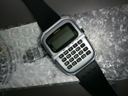 New vintage wetekom lcd calculator men's watch with papers