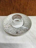 Hollóházi signed crystal candle holder