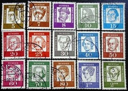 BB198-213p / Németország - Berlin 1961 Híres Németek bélyegsor pecsételt