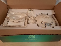 New cornflower Zsolnay tableware in a box