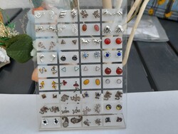 36 Pairs of 925 silver earrings with several figurative and stone versions