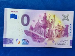 Germany 0 euro 2024 berlin brandenburg gate tv tower bear reichstag! Rare commemorative paper money!