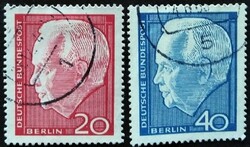 BB234-5p / Németország - Berlin 1964 Heinriech Lübke I. bélyegsor pecsételt