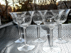 5 antique polished stemmed glasses