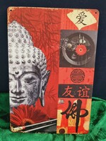 Buddha dekorációs  Vintage fém tábla ÚJ! (49)