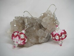 Handmade pink berry earrings