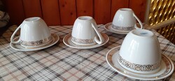 Retro Zsolnay teacups with saucers
