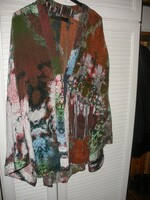 100% Silk loose summer jacket with earth tones