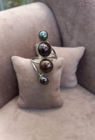 Silver ring with pearls