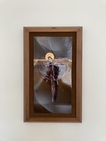 Gábor Rácz - fire enamel picture of Christ