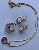 Spring flowers jewelry set