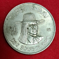 1974. PERU 10 SOL Tupac Amaru (1650)