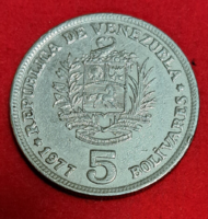 1977. Venezuela 5 bolivars (1646)