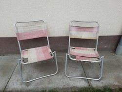 Retro aluminum camping chairs, 2 pcs