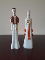 A porcelain couple dressed in folk costumes