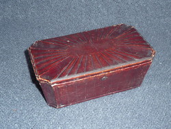 Biedermeier wooden box antique leather covered wooden box around 1830 Biedermeier seamstress ? Box specialty