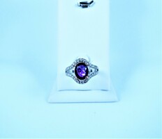 Dreamy, 10k white gold ring with amethyst gemstone!!!