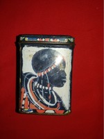 Retro soc real - Africa tea metal plate tea box for 10 dkg tea rare piece 11 x 7cm according to the pictures