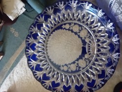 Crystal bowl with peacock motif