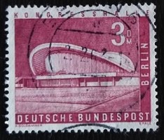 BB154p / Németország - Berlin 1958 Berlin városképei bélyegsor 3 DM értéke pecsételt