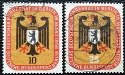BB136-7p / Németország - Berlin 1956 A Szövetségi tanács Berlinben bélyegsor pecsételt