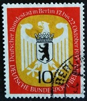 BB129p / Németország - Berlin 1956 A Bundestag Berlinben bélyegsor 10 Pf. értéke pecsételt