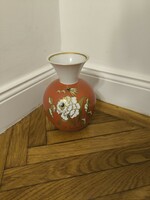 Porcelán Walendorf narancssárga váza virág mintával. Nagy méretű