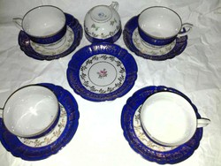 Oscar schlegelmilch richly gilded wide blue border rose tea/long coffee set