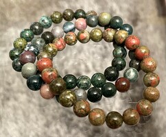 Unakit African Turquoise Indian Agate Mineral Bracelet Trio Earth Colors Unisex